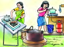 Gas being used to cook food