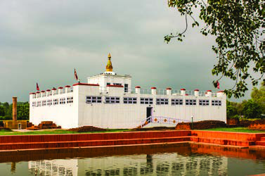 The Maya Devi Temple in Lumbini, the birthplace of Gautam Buddha, where pilgrims come from all over the world.