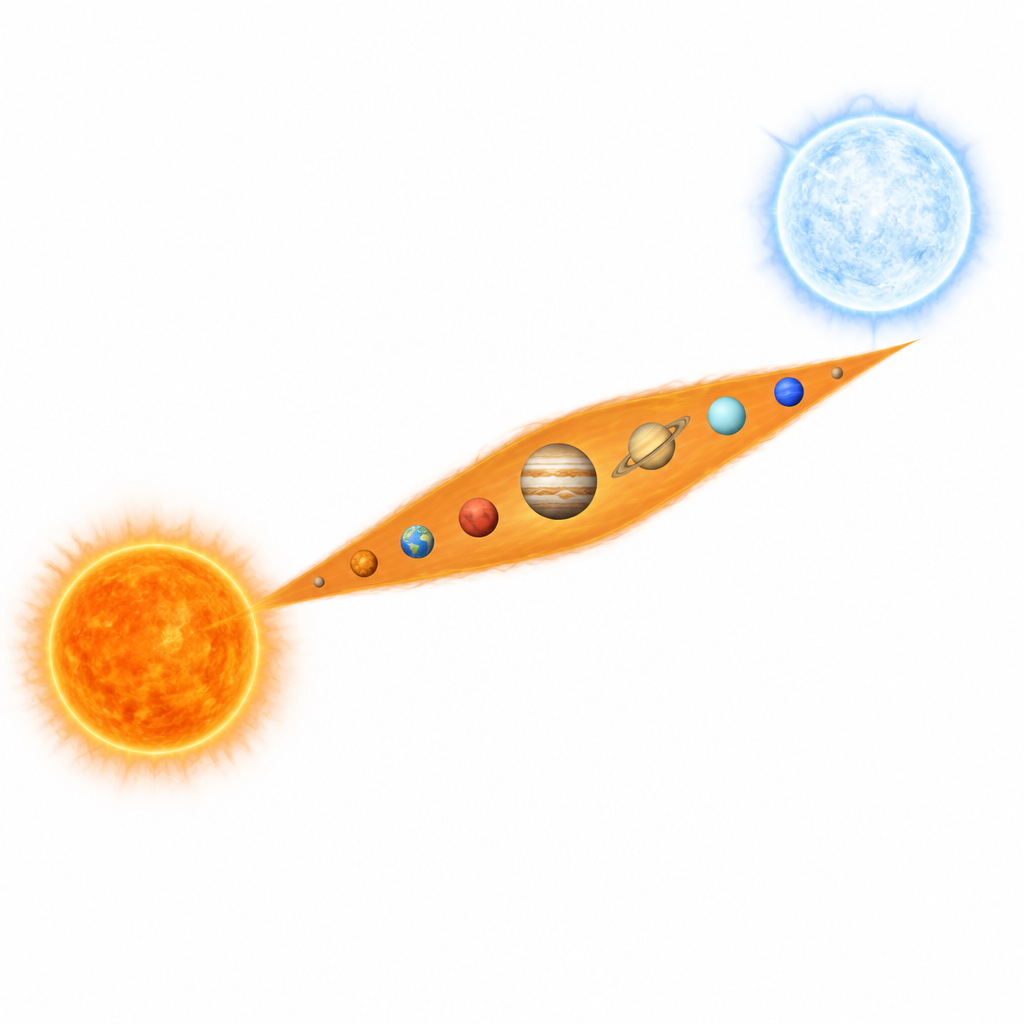 The tongue is pointed at both ends and thick in the middle, and that shape is what decides which planets came out small and which came out large.