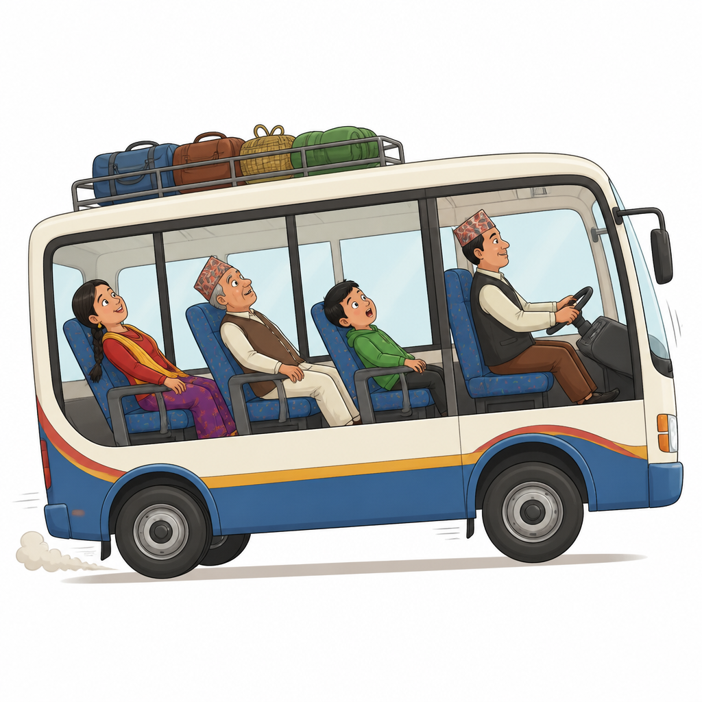 When the bus lurches forward, the lower body goes with the bus while the upper body tries to stay at rest, so the passengers tip backward.