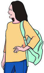 The girl answers with deductions: she reasons from the uniform and the missing car, not from anything she has been told.