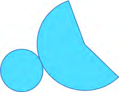 The net of a cone: the small circle is the base, and rolling the sector up makes the curved surface.