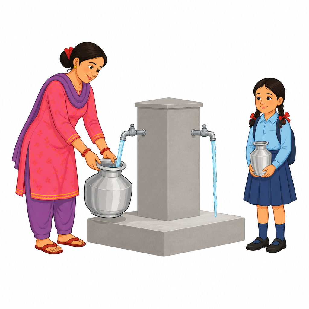 खानेपानीको धारा टोलसम्मै पुगेपछि गाउँलेको दैनिक जीवन कति सहज हुन्छ भन्ने यहाँ देखिन्छ ।