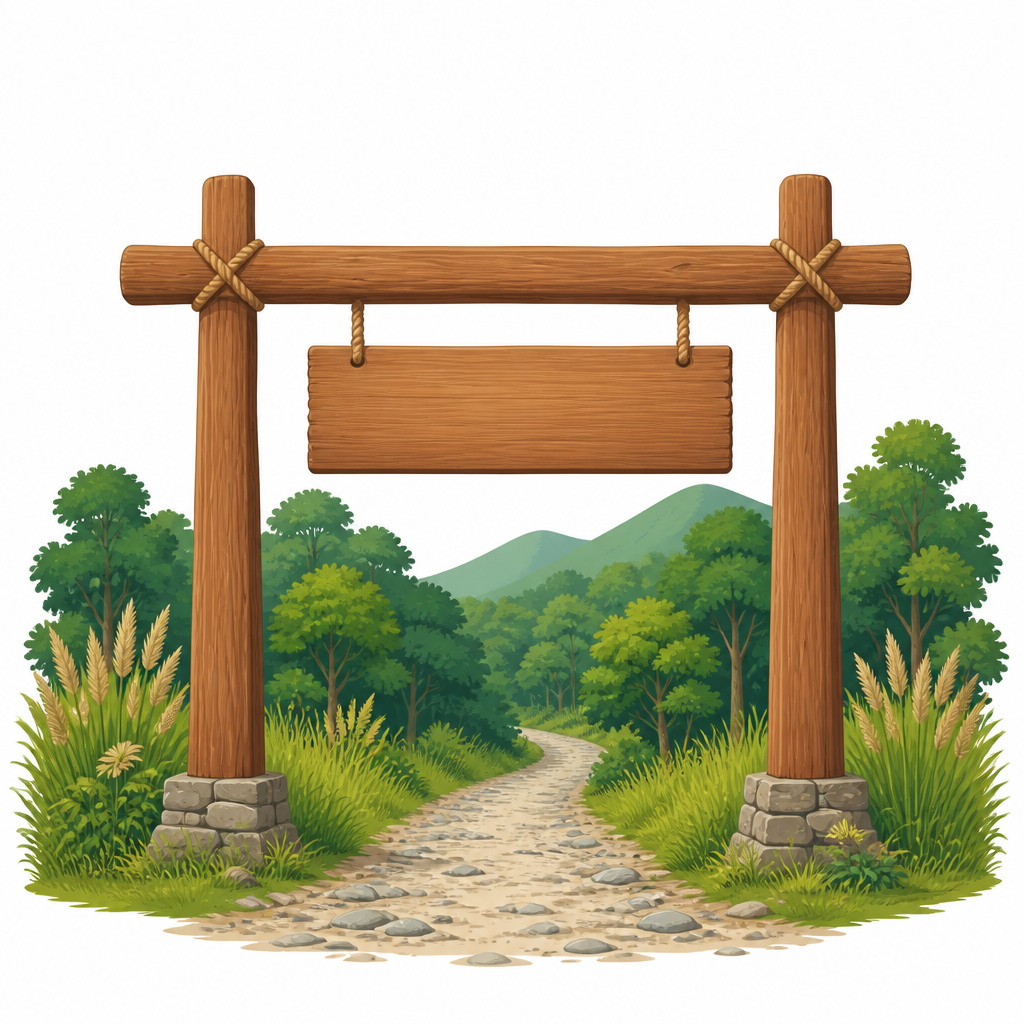 The entrance gateway of a national park. The forest inside such a gate is the animals' own habitat, which makes it a model of in-situ conservation.