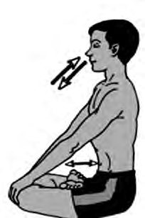 In Bhastrika the breath is pulled in and pushed out through both nostrils with equal force, while the body stays upright and still.