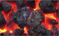 Burning coal gives out heat energy.
