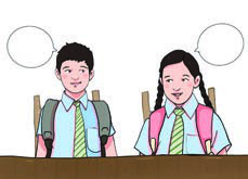 Two classmates who discover they were both doing the same thing a few minutes ago.