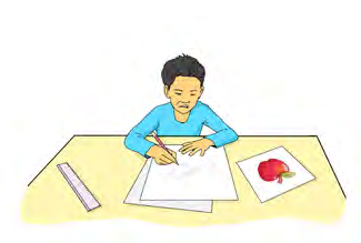 Something on his own page has taken this boy completely by surprise.