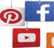 Signs of well known social networking sites, one of which carries pictures and another video