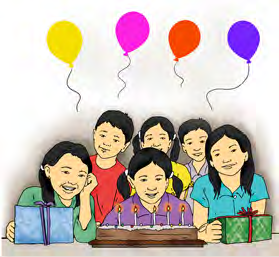 Friends around a birthday cake, singing their wishes for the birthday girl.