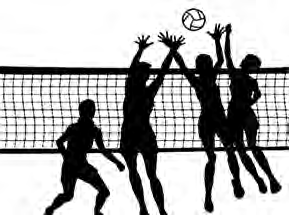 Blocking: front-zone players jump and raise both hands above the net to stop a spiked ball