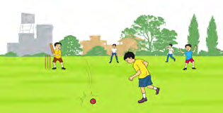 The boys are playing cricket.