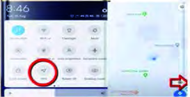Turning on the Location button on a smart phone lets a map application show where you are.