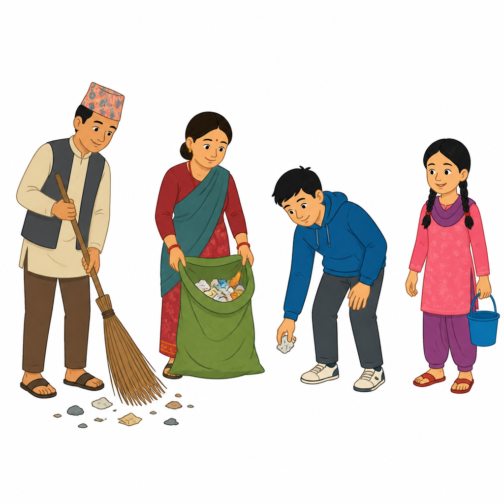 टोलको सरसफाइमा सहभागी हुनु सामाजिक कर्तव्य पूरा गर्नु हो।