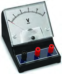 A voltmeter for measuring voltage. Its needle also swings and settles on a scale, so its reading is taken more than once as well.