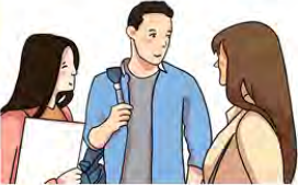 Three friends talking: in a group of three, one can agree and another can disagree with the same remark.