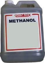 Methanol is stored and sold in sealed, labelled cans for laboratories and industry.