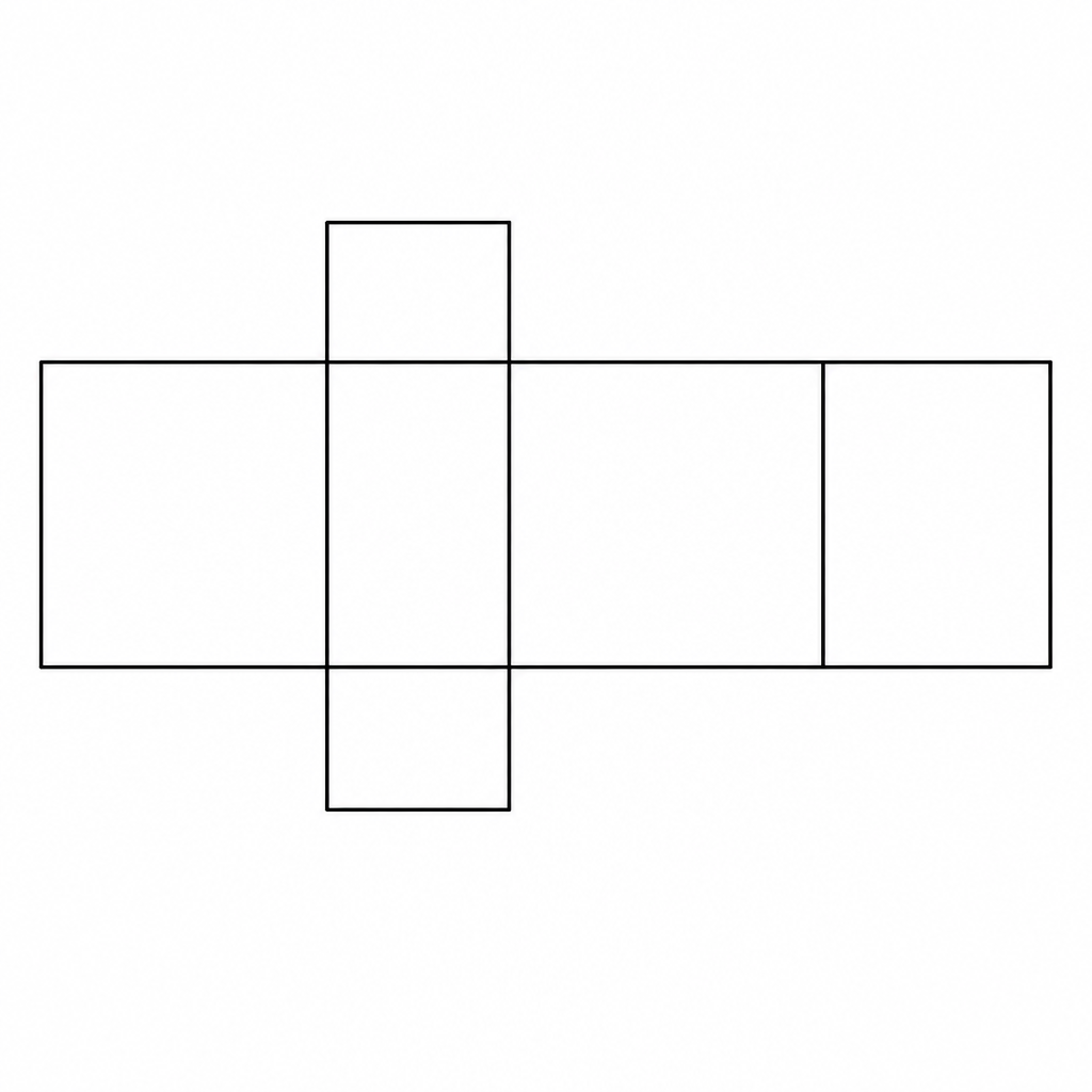 The six rectangles of a cuboid net match in three pairs, which is what makes it different from a cube net.